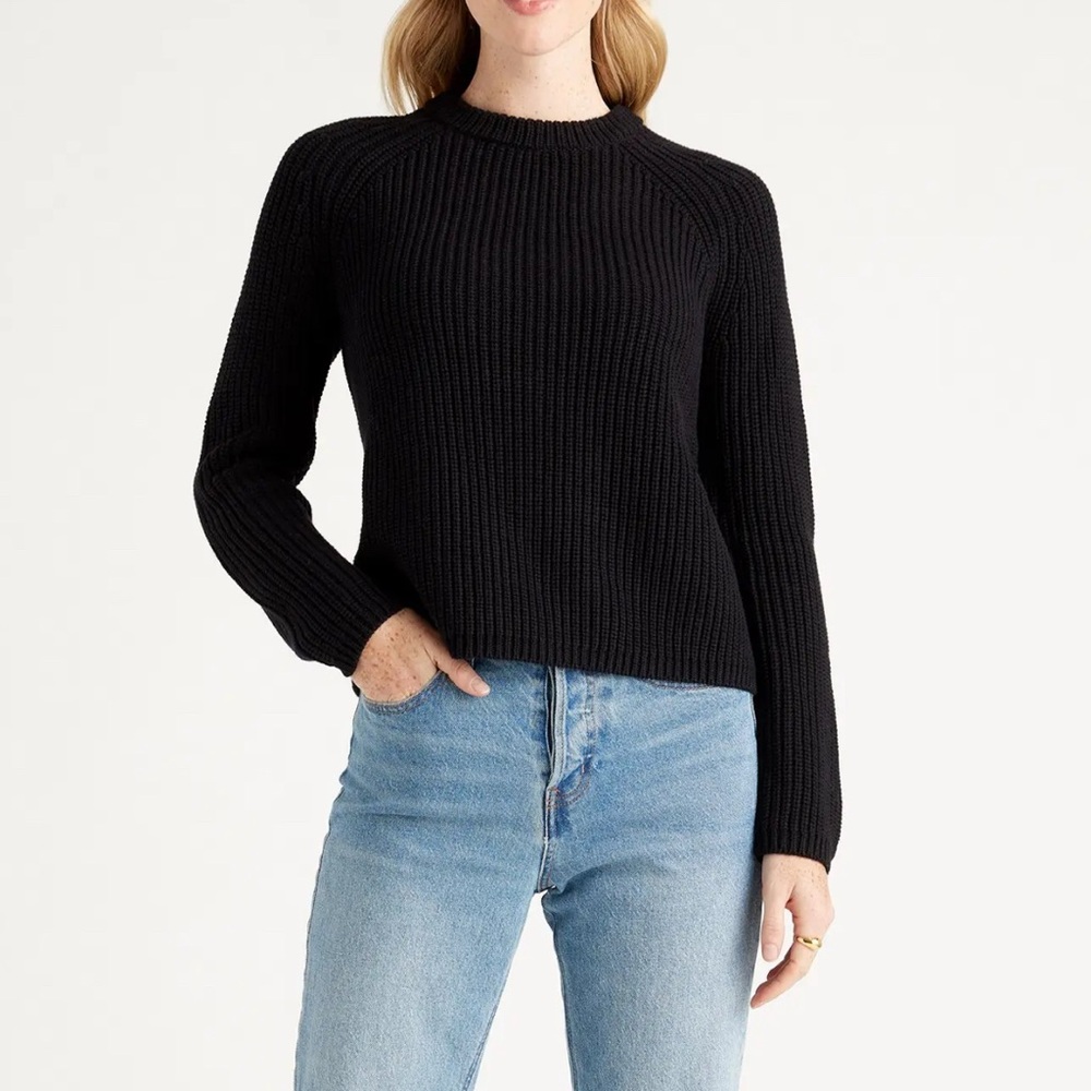 Quince 100% cotton fisherman crew sweater XS